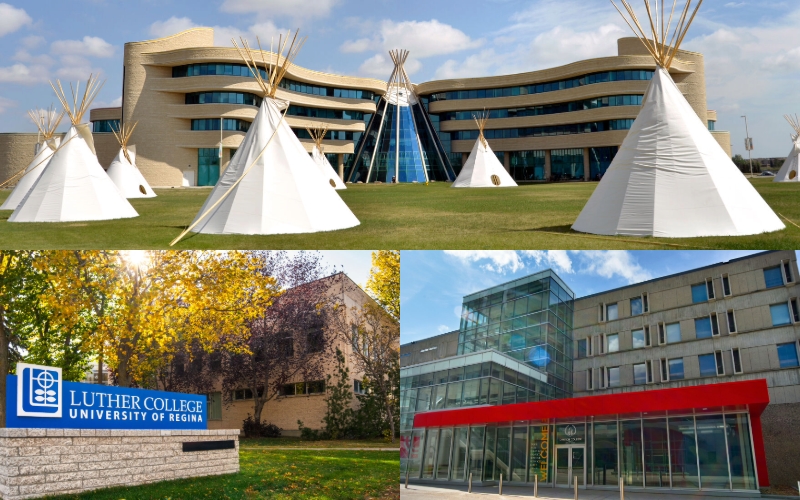 Collage of three buildings