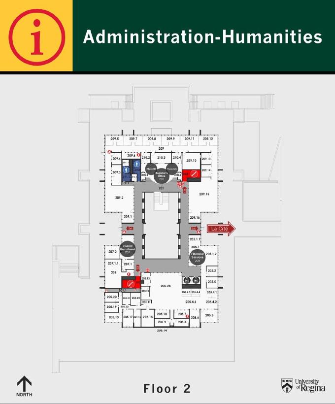 Administration Humanities Building Second Floor layout