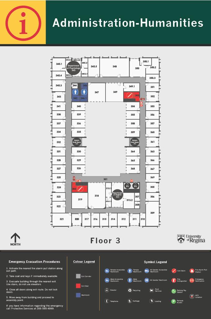 Administration Humanities Building Third Floor layout