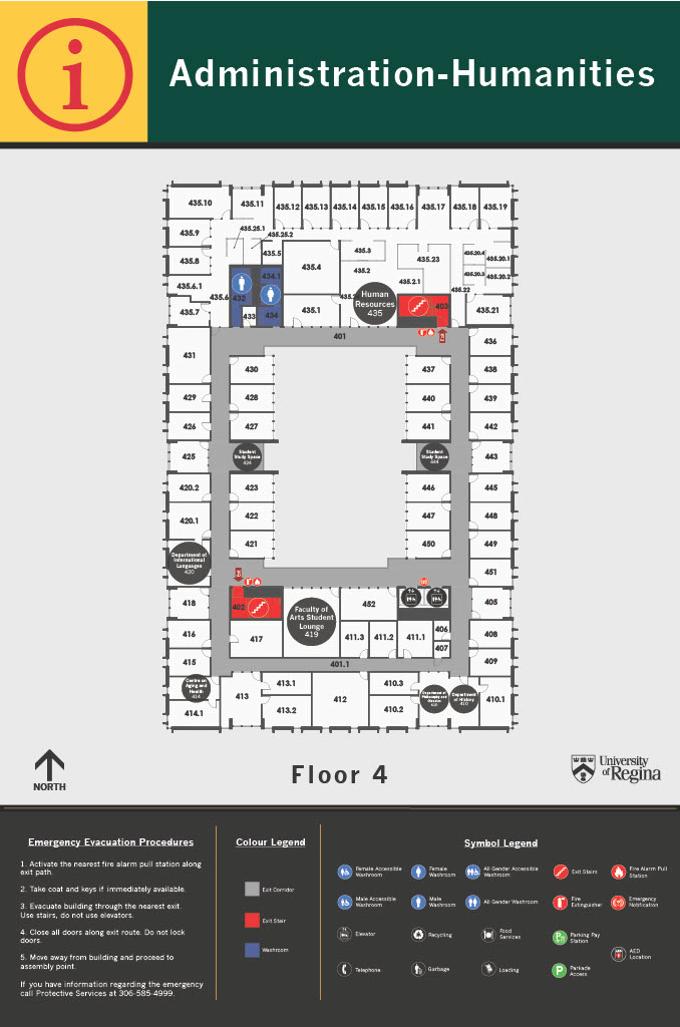Administration Humanities Building Fourth Floor layout