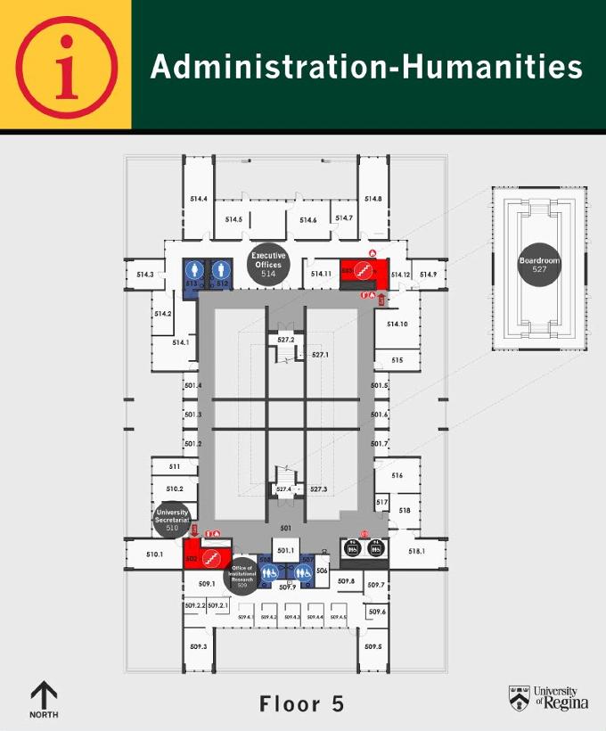 Administration Humanities Building Fifth Floor layout