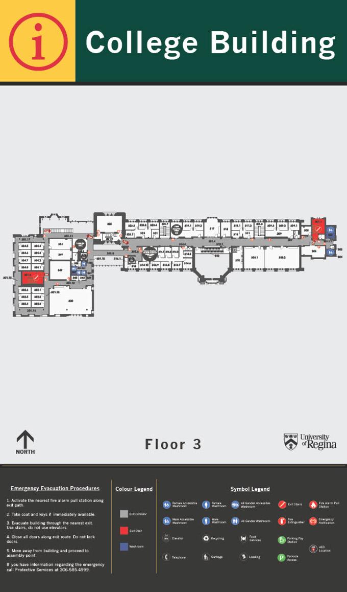 College Building Third Floor layout
