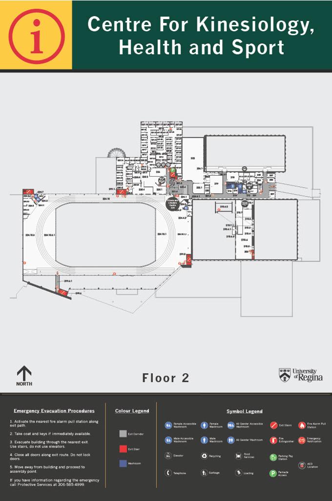 Centre for Kinesiology, Health and Sport Second Floor layout