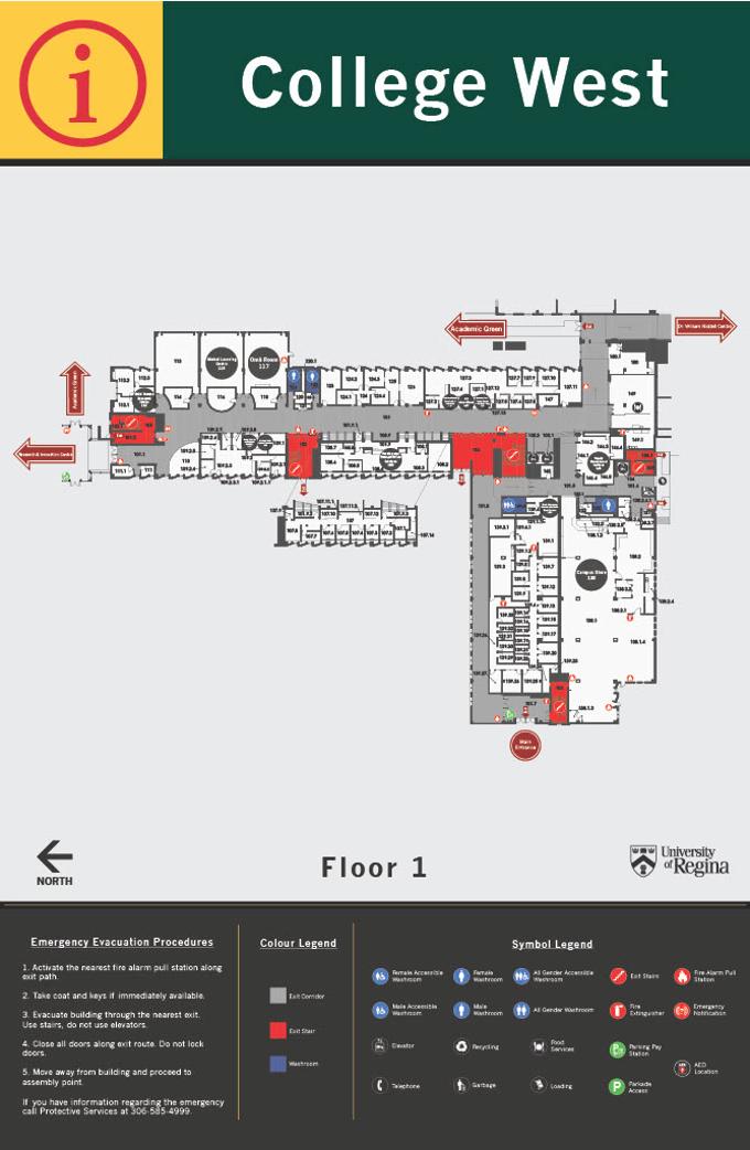 College West Building First Floor layout