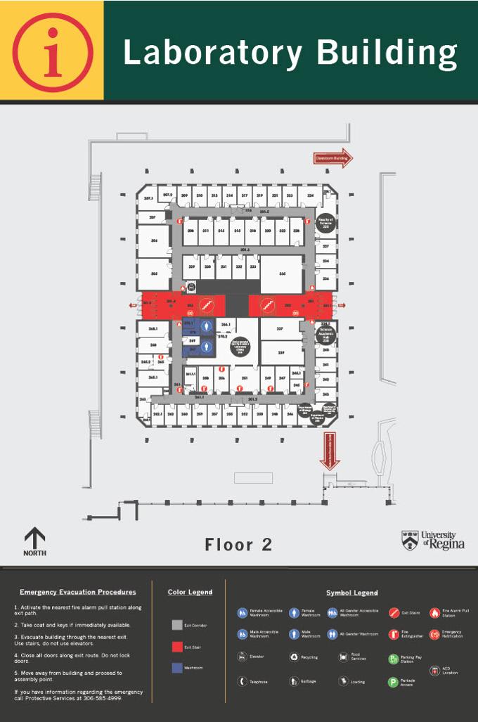 Laboratory Building Second Floor layout