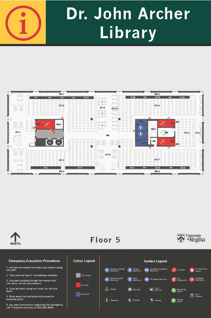 Dr. John Archer Library Fifth Floor layout
