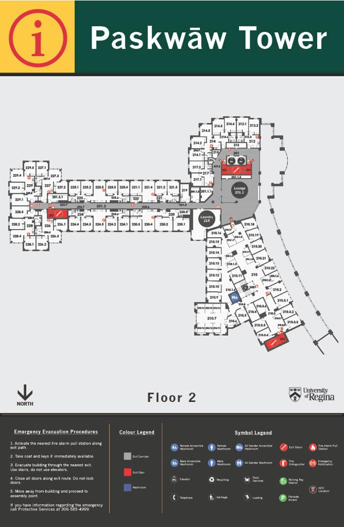 Paskwāw Tower Second Floor layout