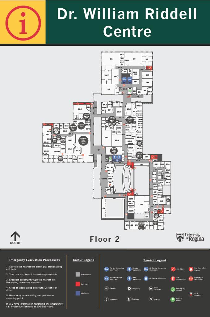 Dr. William Riddell Centre Second Floor layout