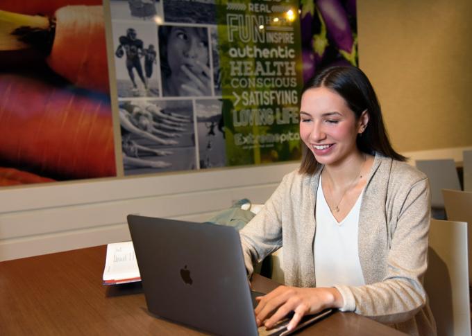 student and laptop