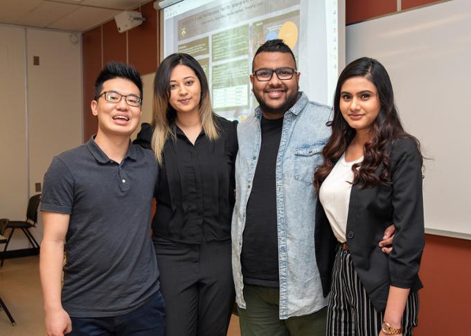 Four students posing for a nice photo