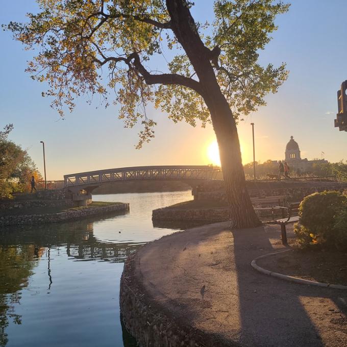 Sunset and bridge