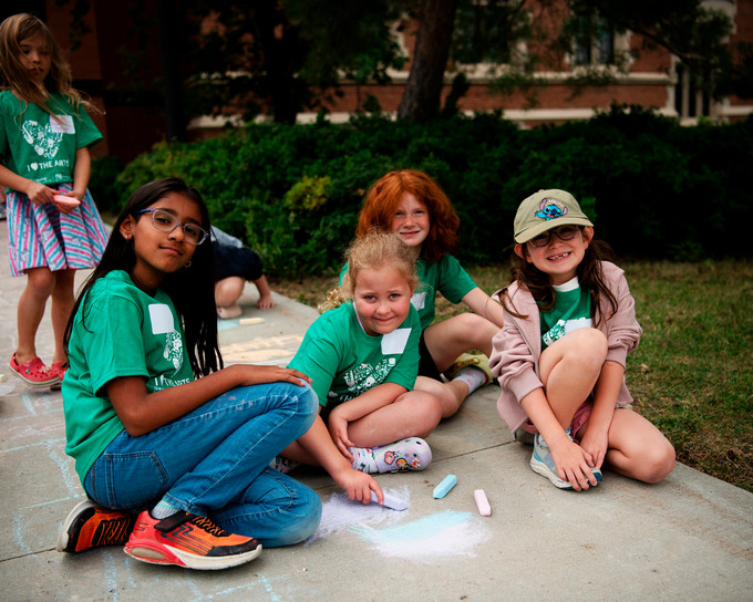 Campers having fun outside