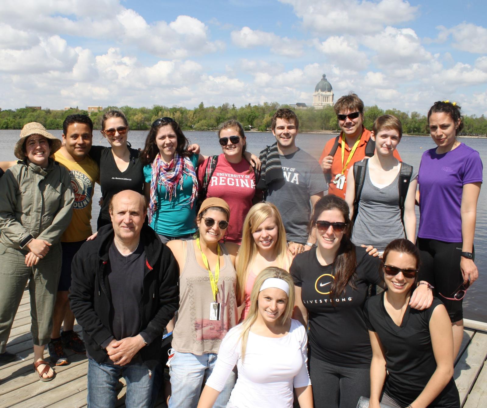 Group of students pose for a photo
