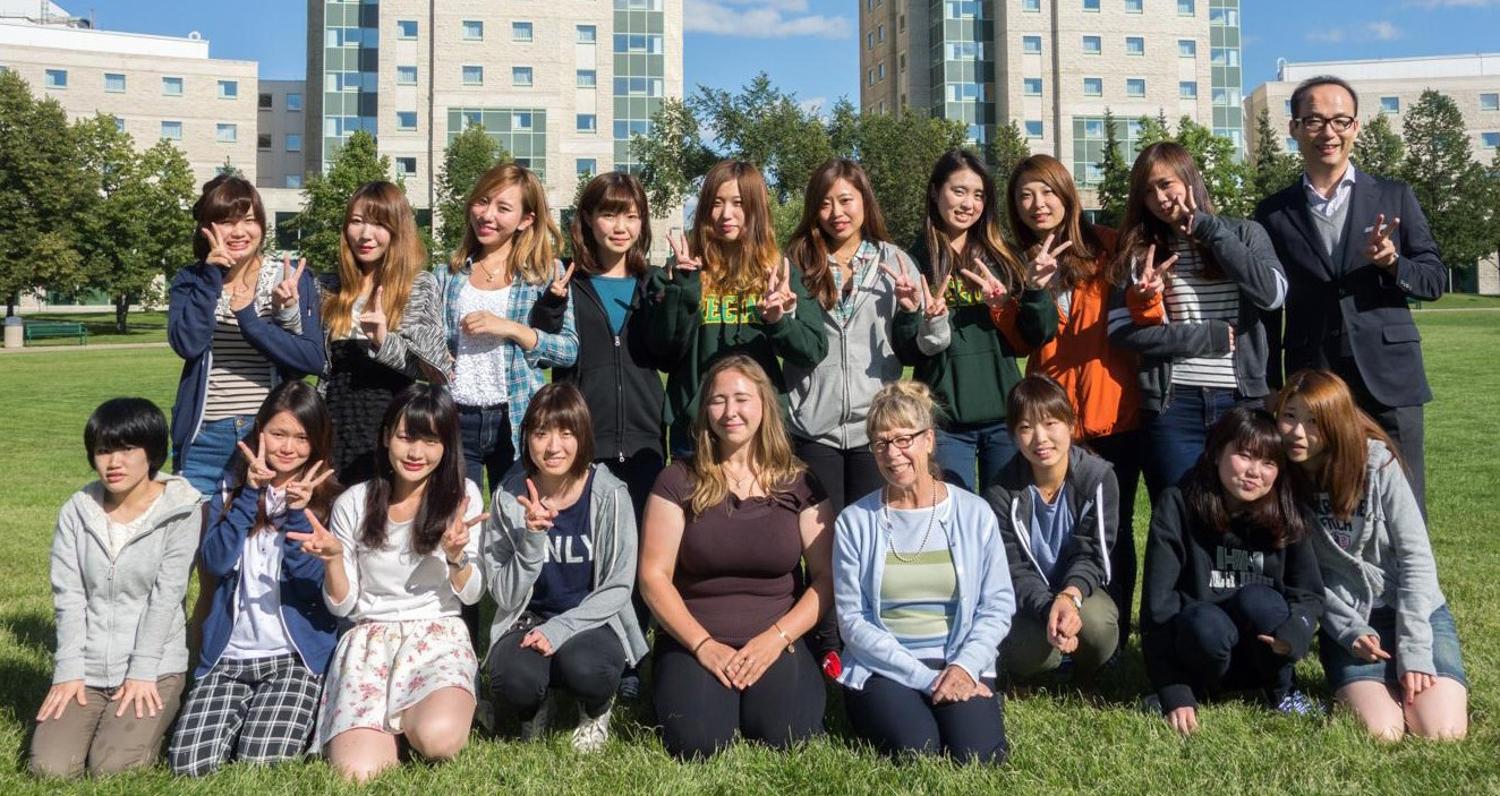 Students pose for a group photo