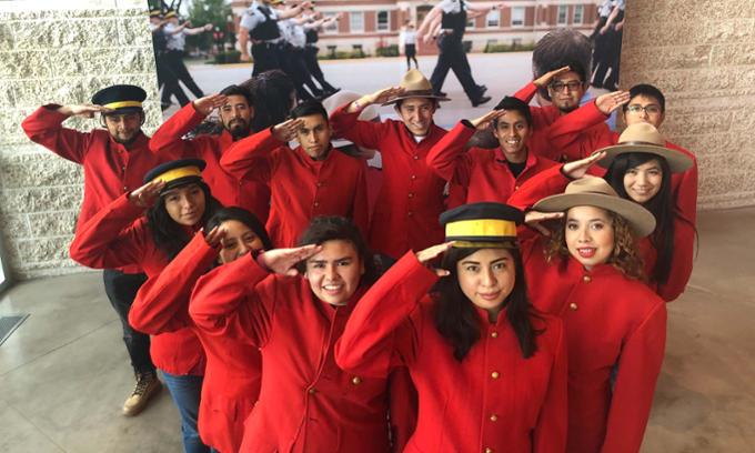 A group of students visit the RCMP Centre