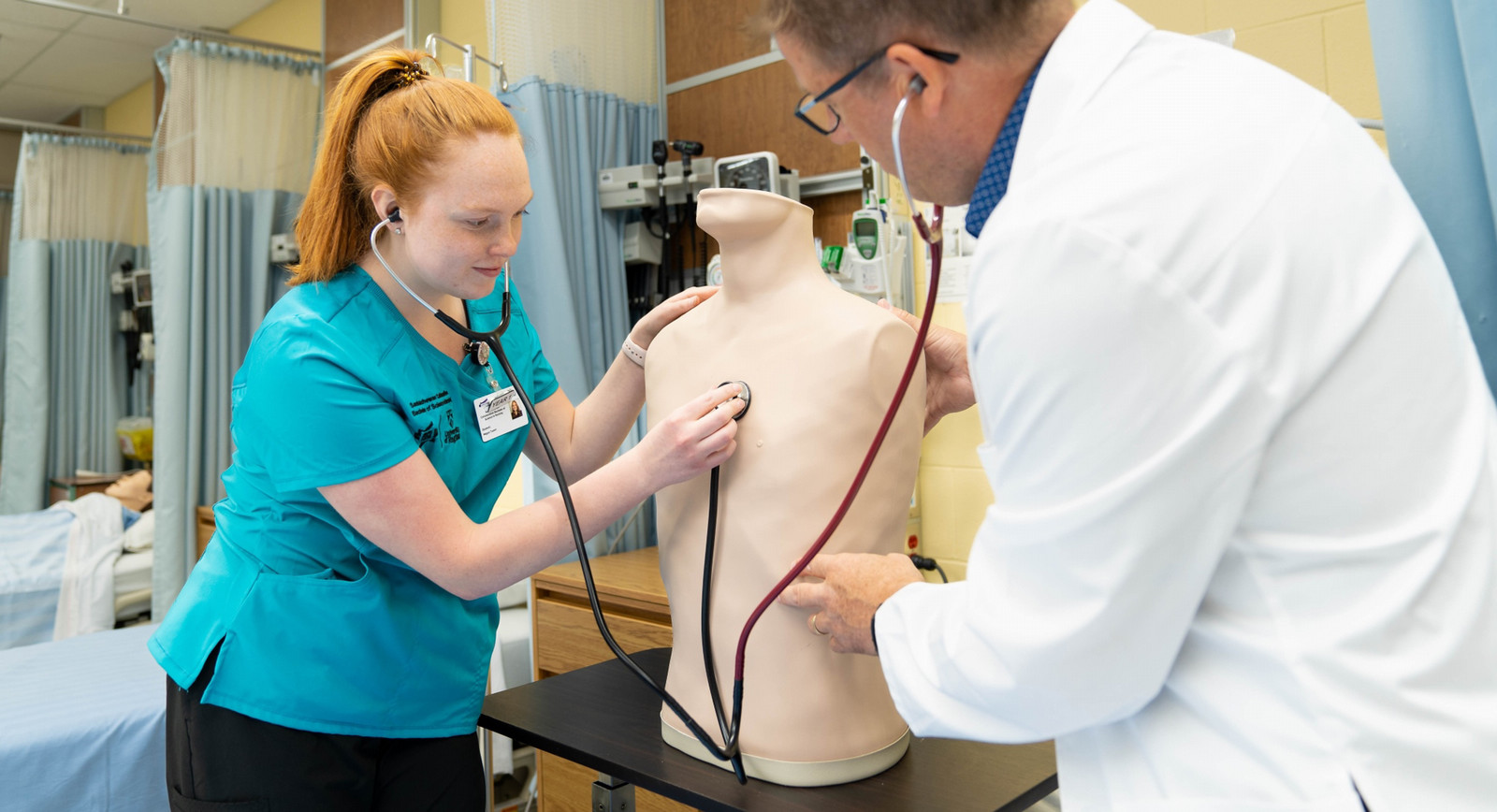 a nurse and a doctor with stethoscope