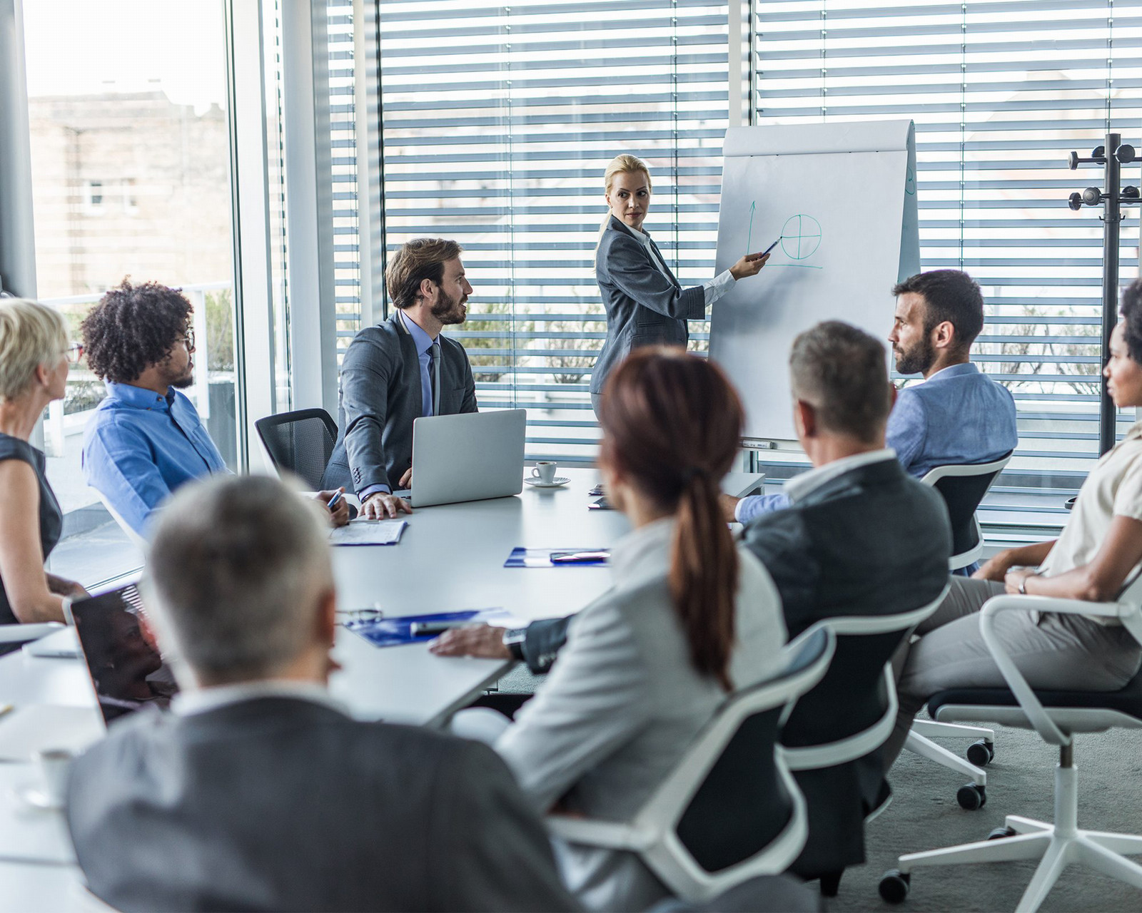 A man presents to his work place