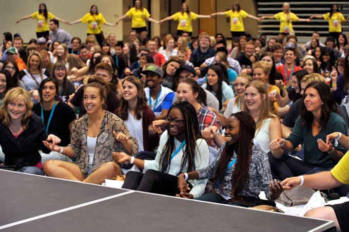 Group of students at event