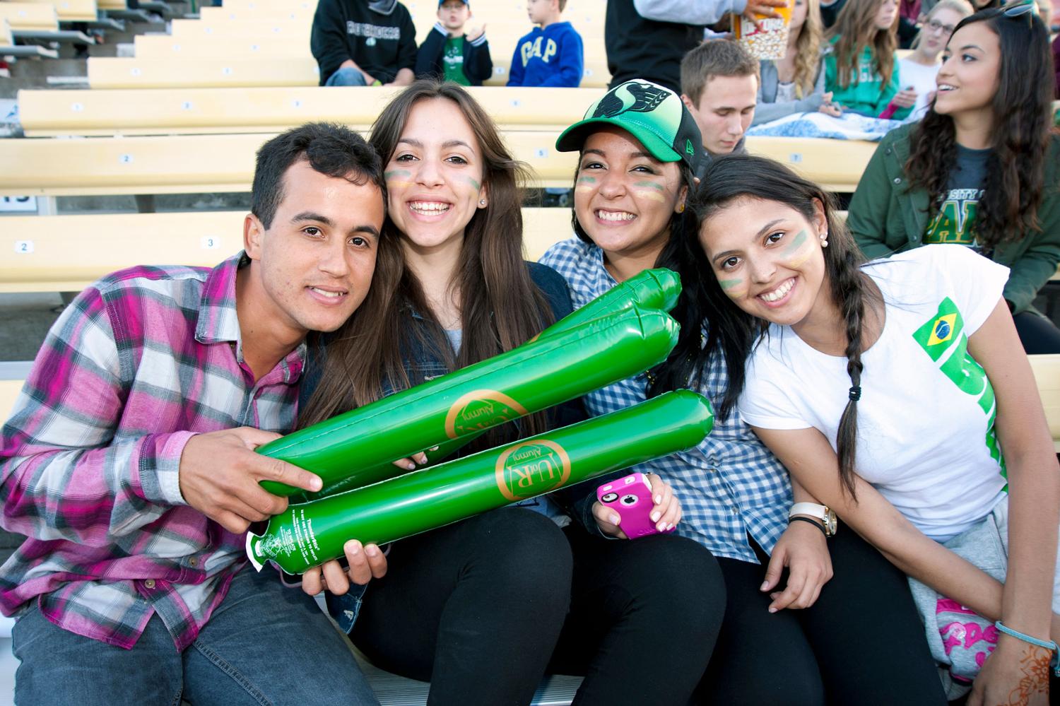 Students at a Rams Football game