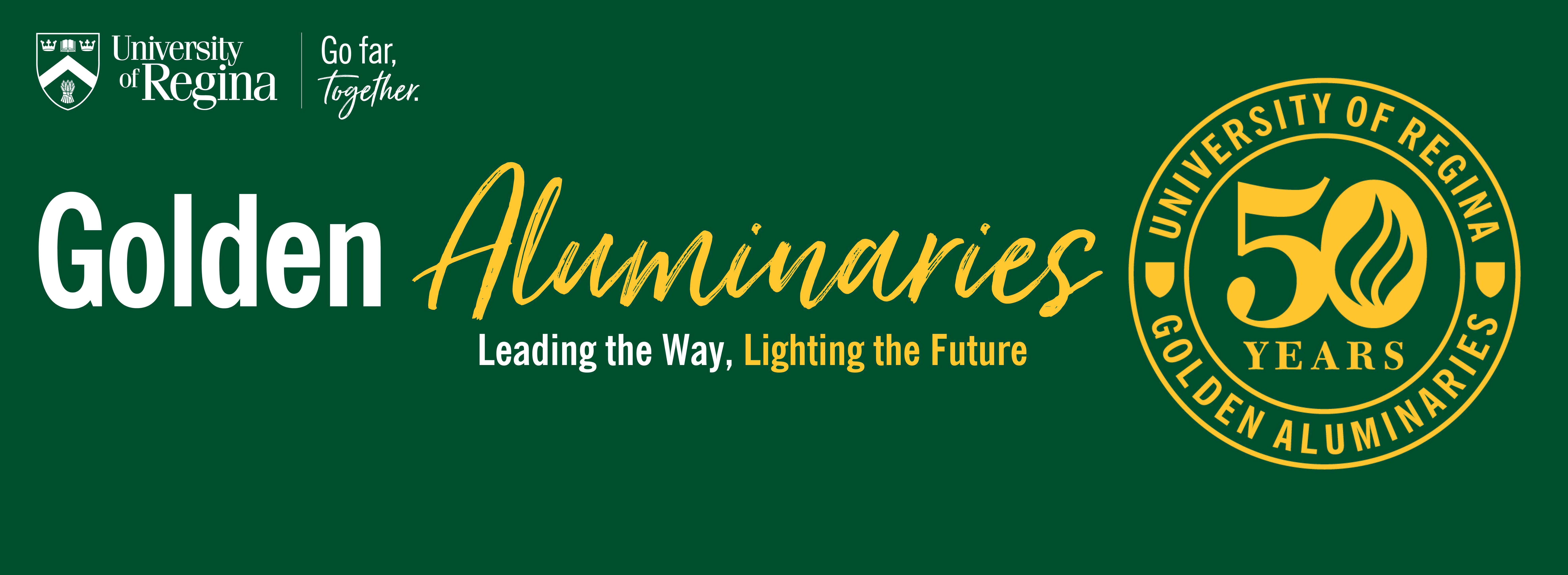 Text Banner Golden Aluminaries with Badge