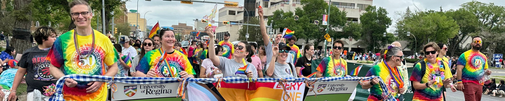 People walking in Pride Parade