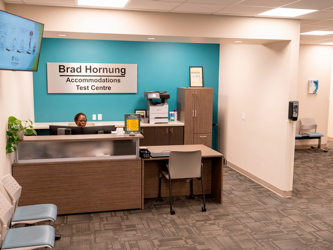 indvidual in reception area