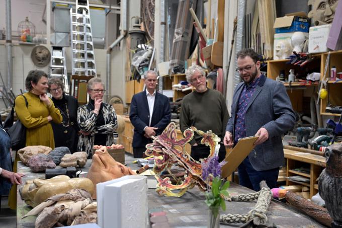 Guests tour the prop rooms 