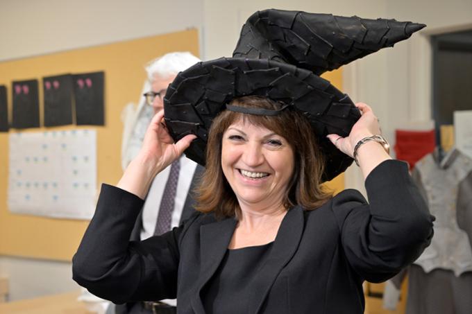 Guests tried on different costume hats