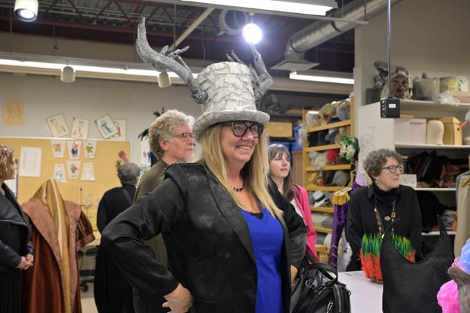 Guests tried on different costume hats