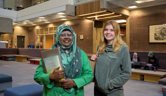Four UofR Students in AdHum Conversation Pit
