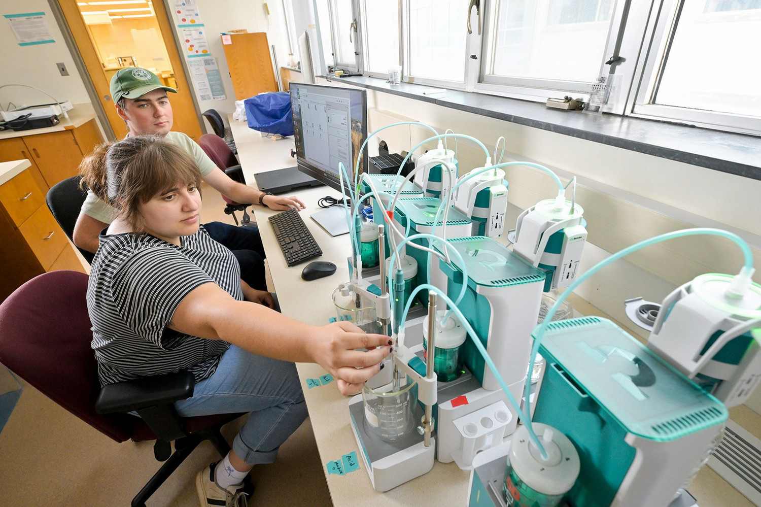 Students in science lab.