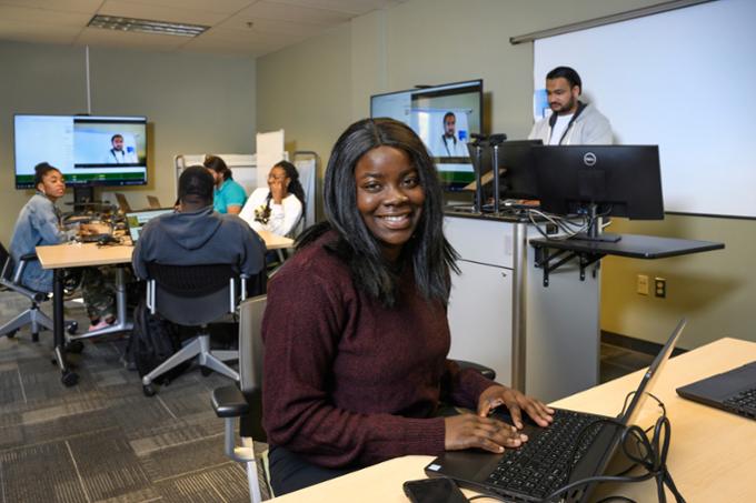 Students in the newly renovated Wascana and Regina Rooms at the Dr. John Archer Library.