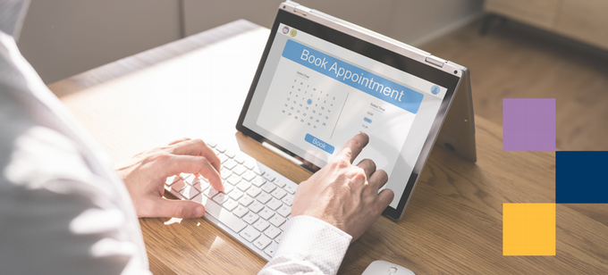 person booking online appointment