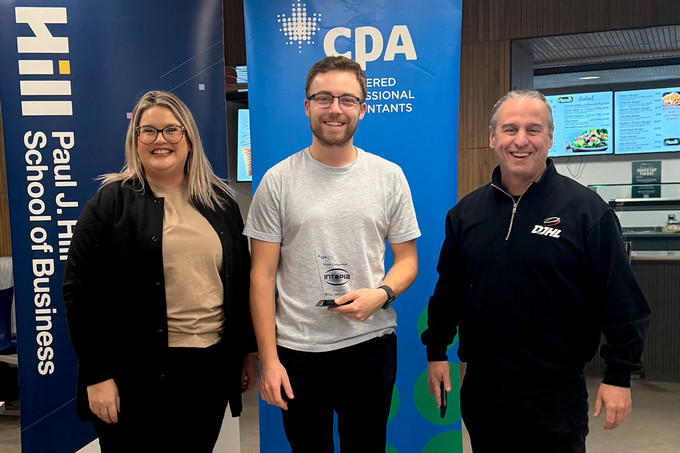 student receiving an award