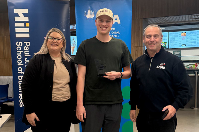 student receiving an award