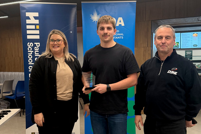 student winning an award