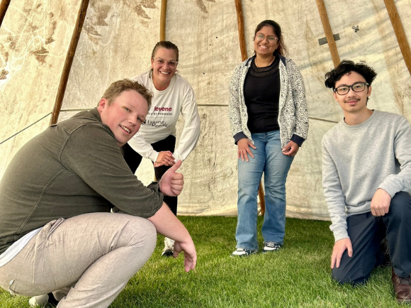 Team Hill Levene after tipi raising competition