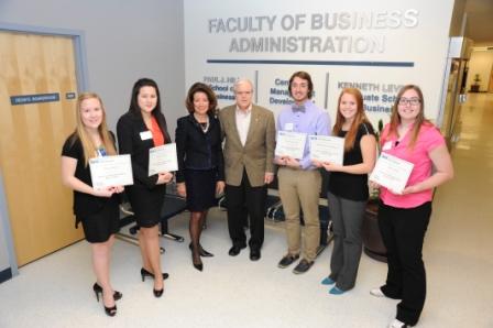 The Hill School of Business held a scholarship event honouring the recipients of the Paul and Carol Hill Scholarship in Business Ethics on November  20.