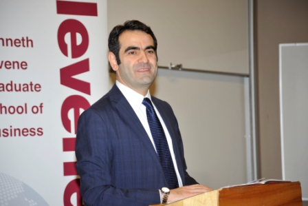 Ambassador Selcuk Unal, Turkey's Ambassador to Canada addresses the room during a  presentation hosted by the Hill and Levene Schools of Business on October 23