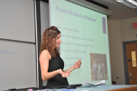 Jen Buckingham, an alumna from the Hill School, shares her experience with a room full of Grade 11 and 12 students at the annual “What is Business Admin” event on December 5. The annual event hosted by the Hill School gives students a taste of what it is like to be a business student.