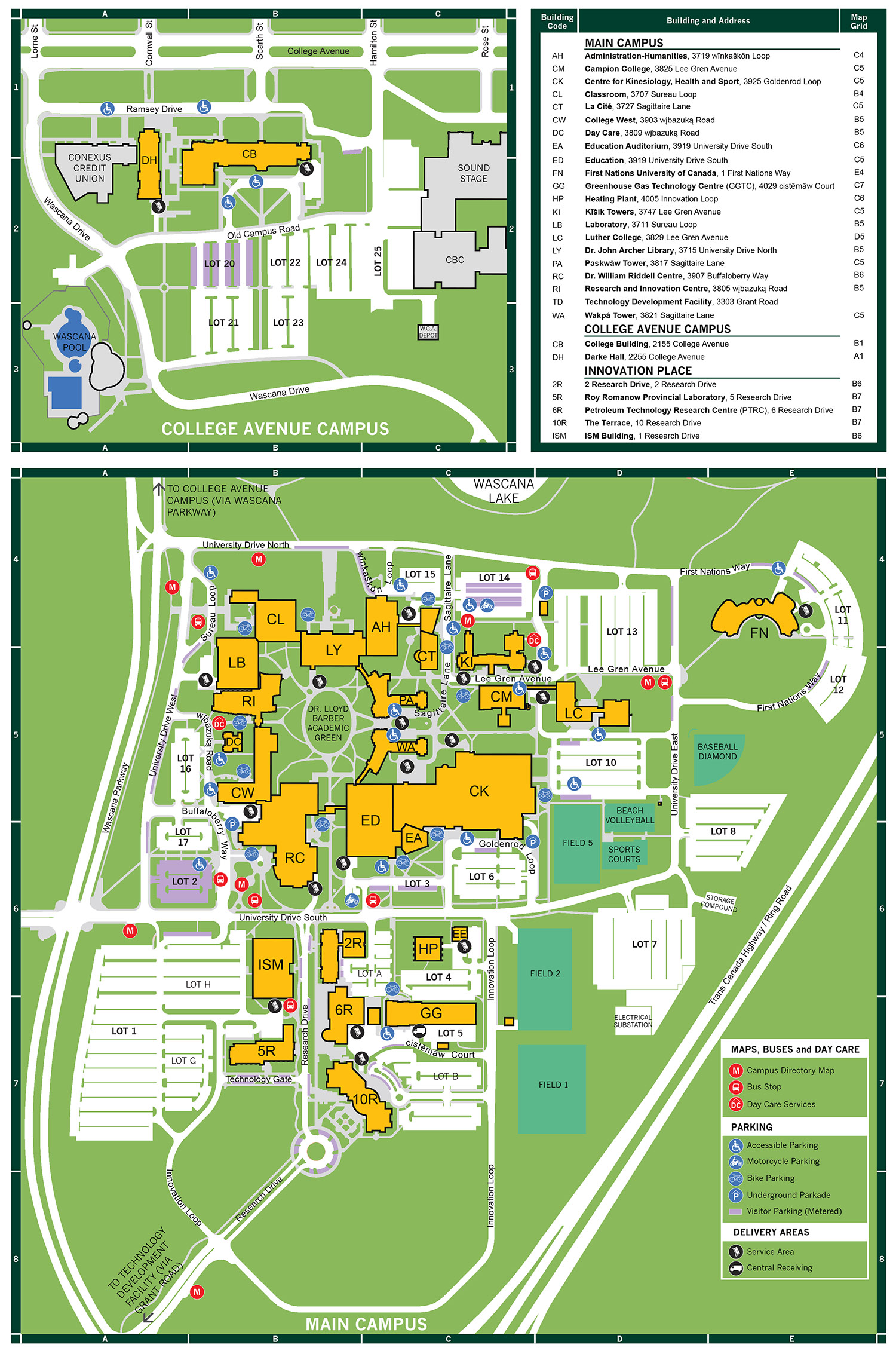 u of a campus map Campus Maps And Directions Contact Us University Of Regina