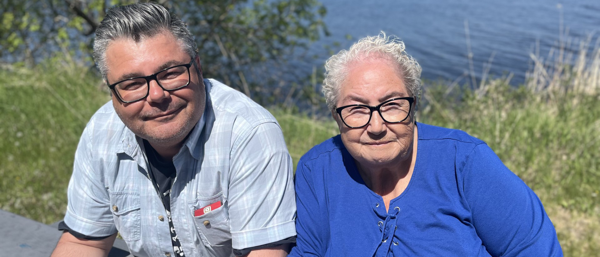 A man and a woman pose for picture