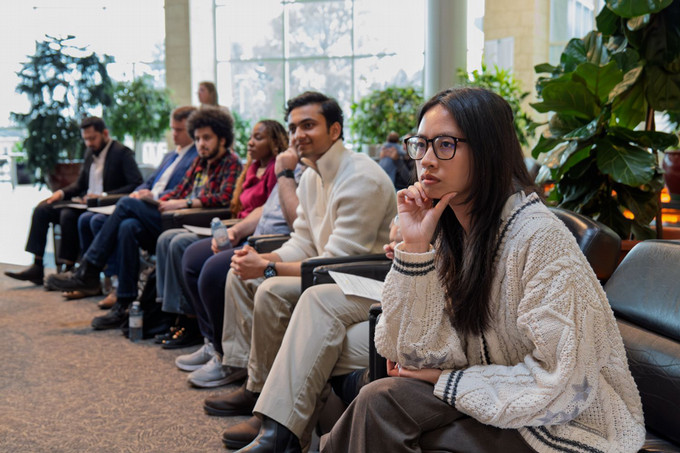 Students sitting and listening