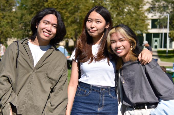 Three women outside 