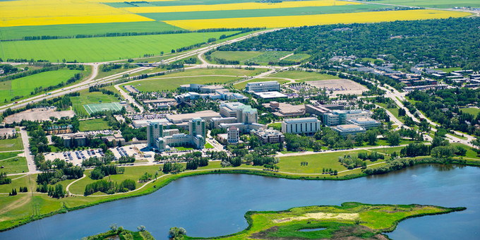 campus drone shot