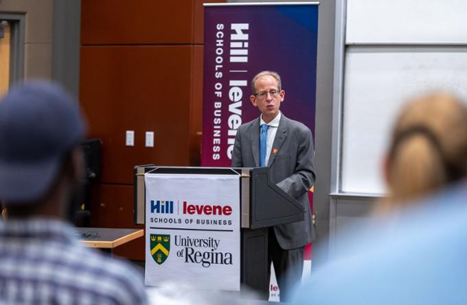 President Jeff Keshen gives greetings.