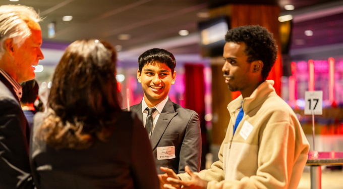 students networking with industry leaders