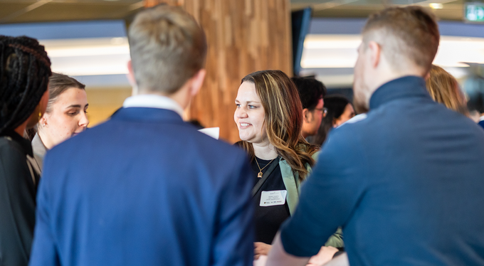 students networking with industry leaders