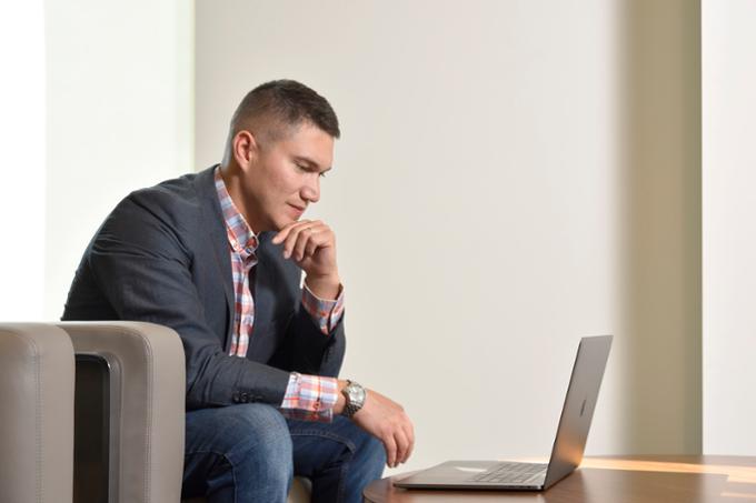 student studying