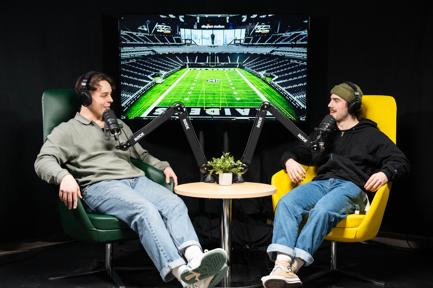 Students producing podcast